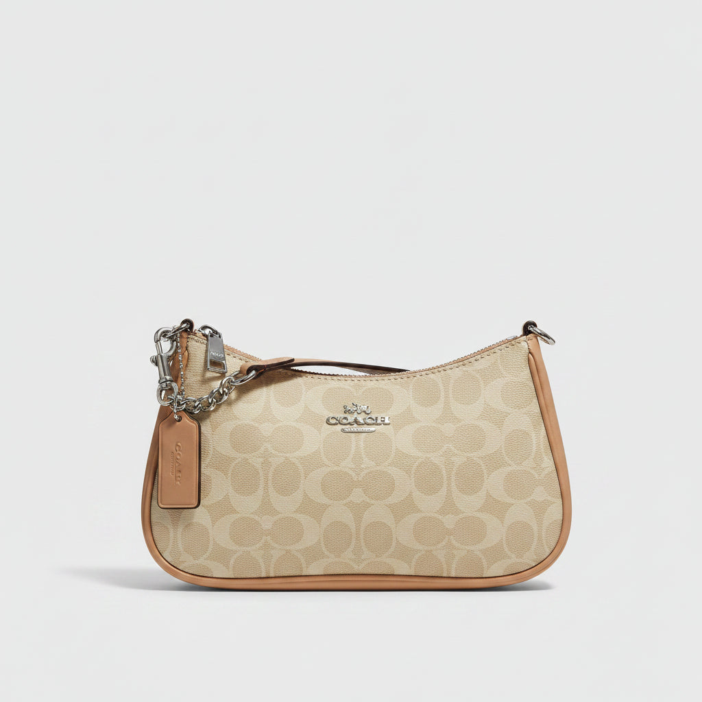 Coach Signature Canvas Top Handle Pouch