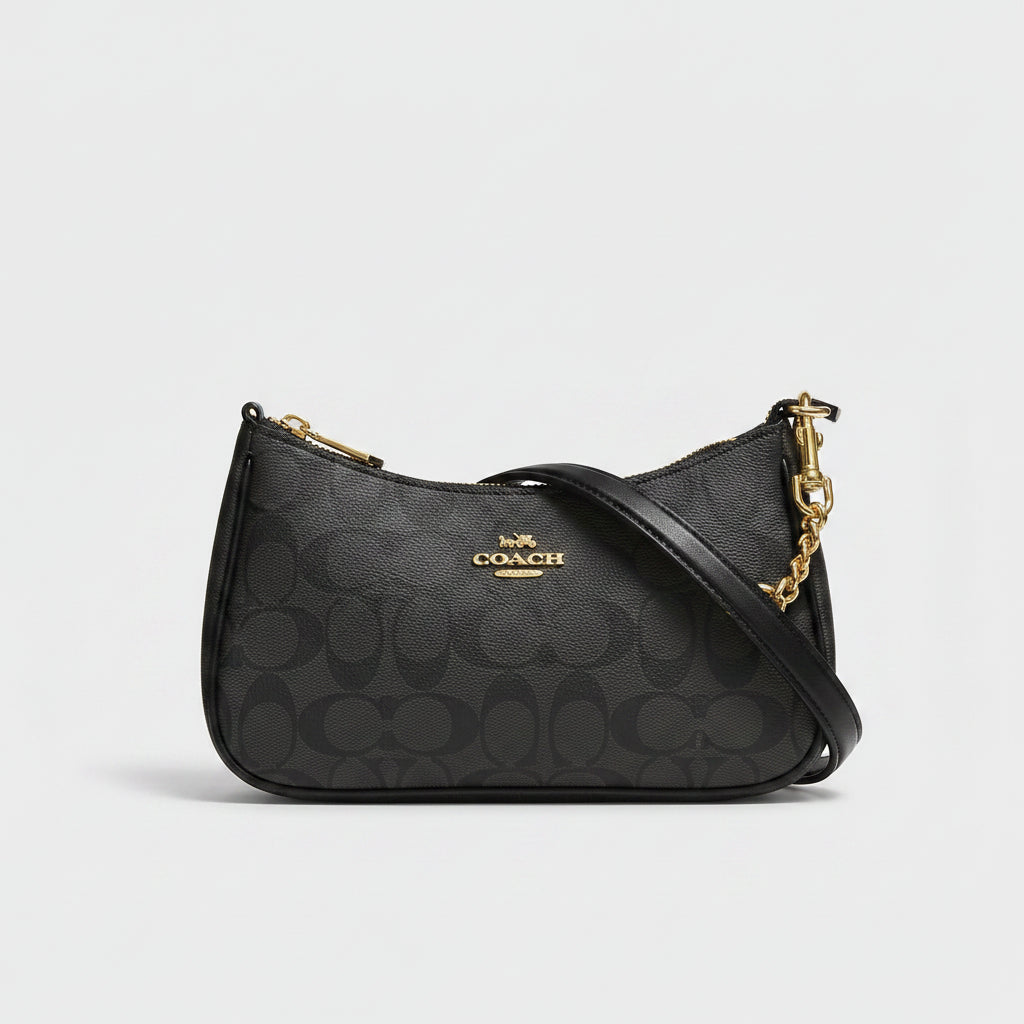 Coach Signature Canvas Top Handle Pouch