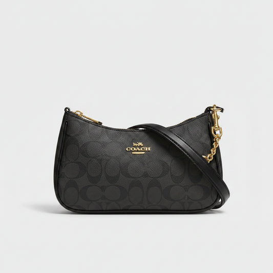 Coach Signature Canvas Top Handle Pouch