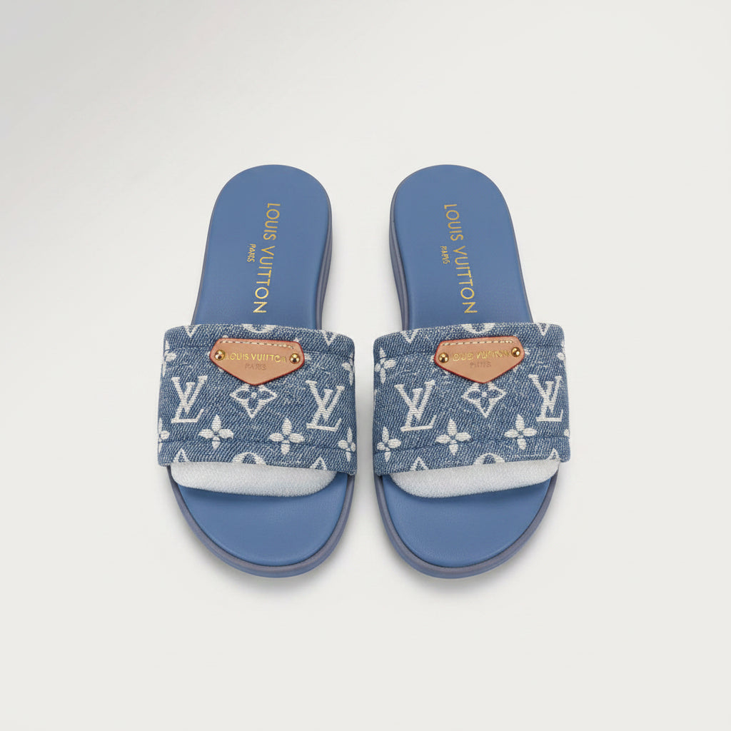 Louis Vuitton Lock It Flat Mule – Monogram Denim