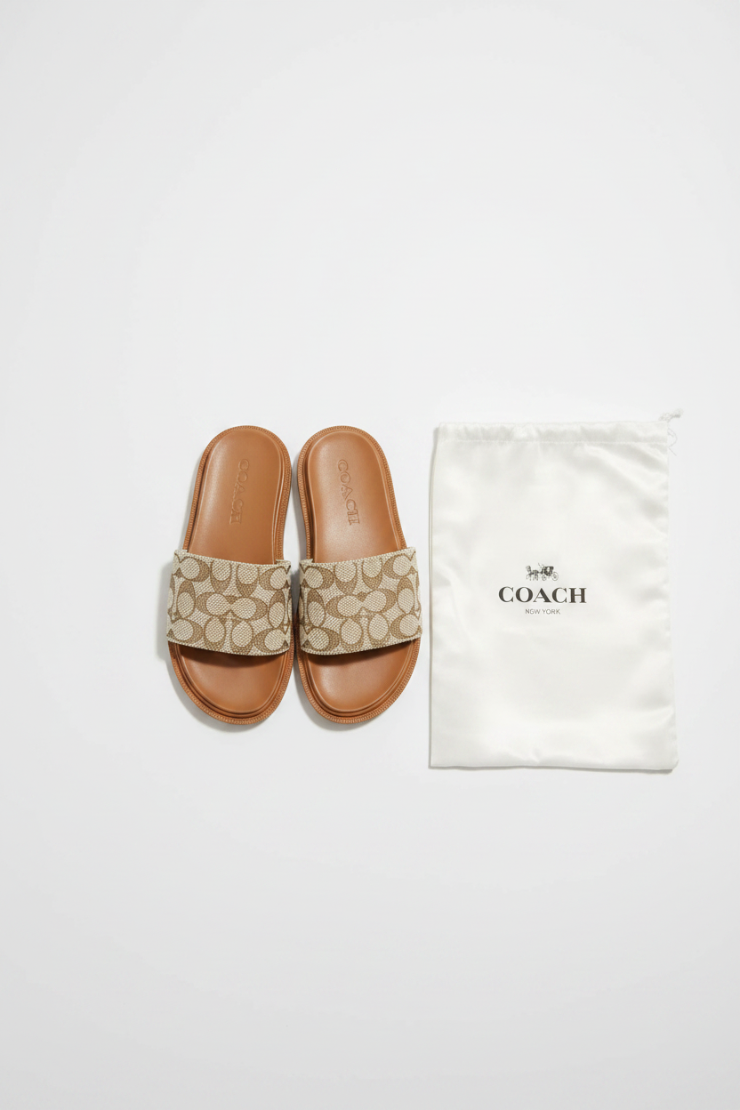 Coach Signature Canvas Sandals