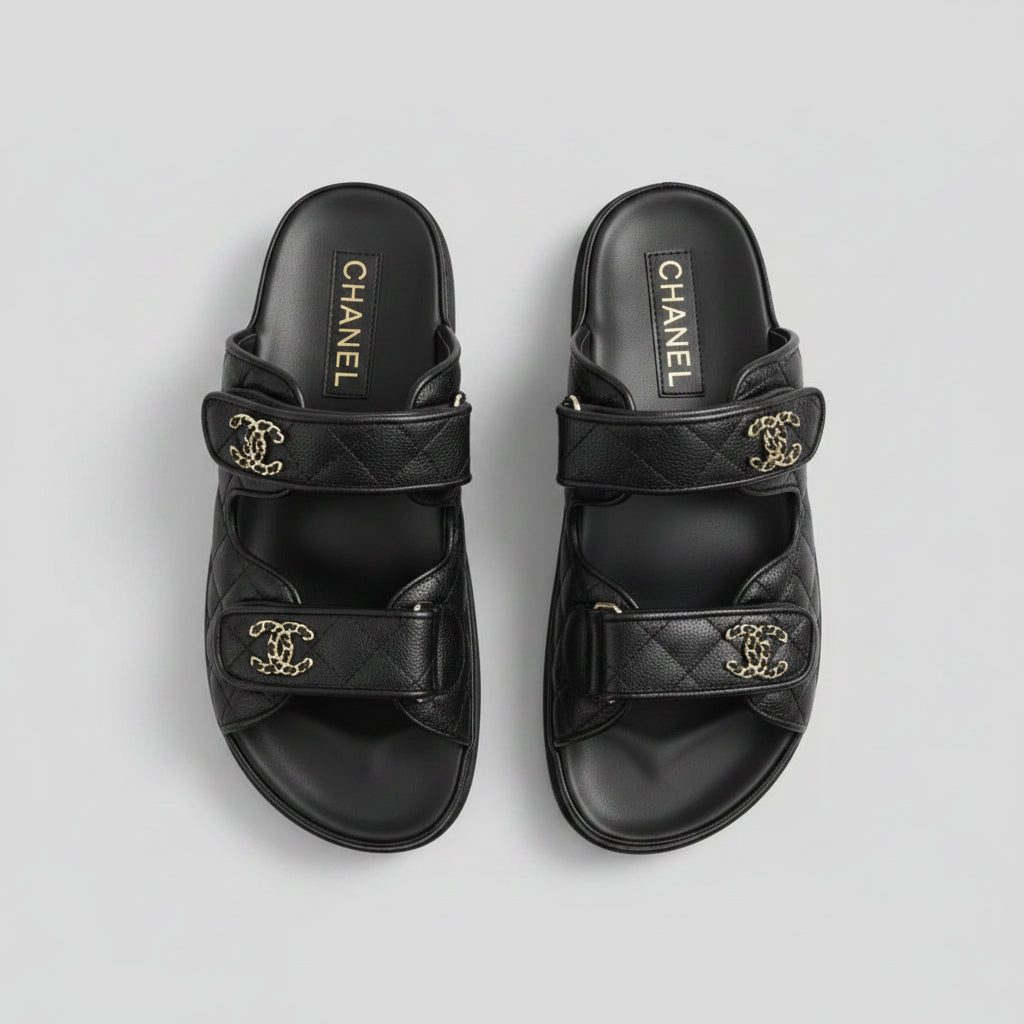 Chanel Quilted CC Sandals