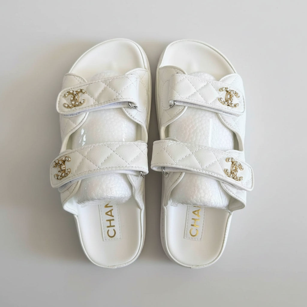 Chanel Quilted CC Sandals