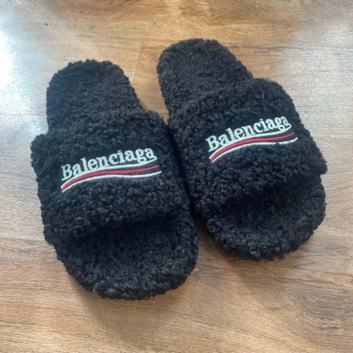Balenciaga Fuzzy Slide Sandals