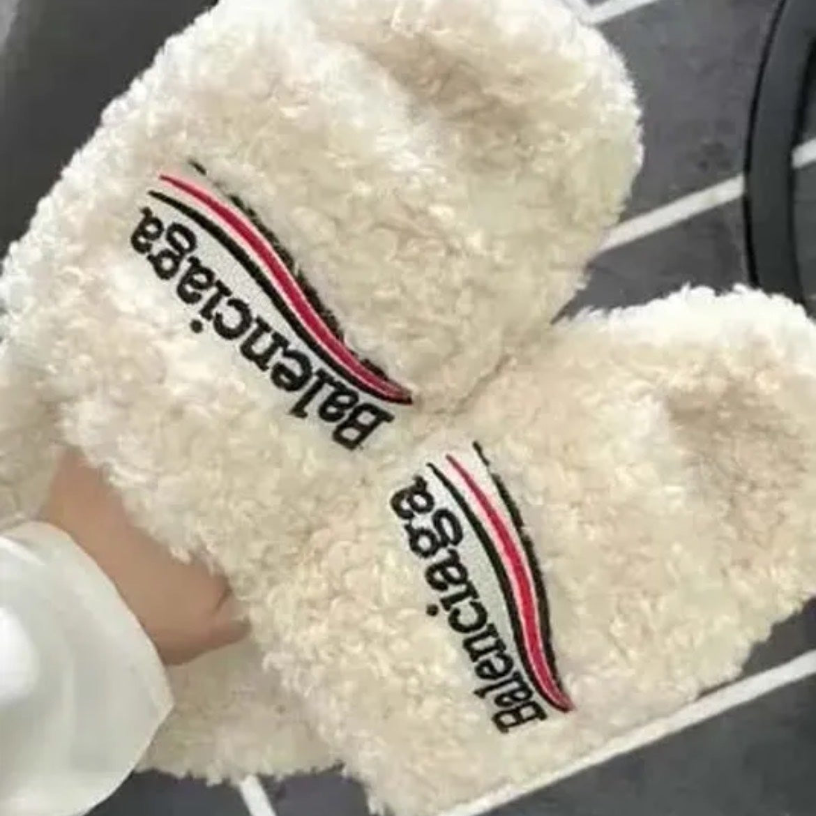 Balenciaga Fuzzy Slide Sandals