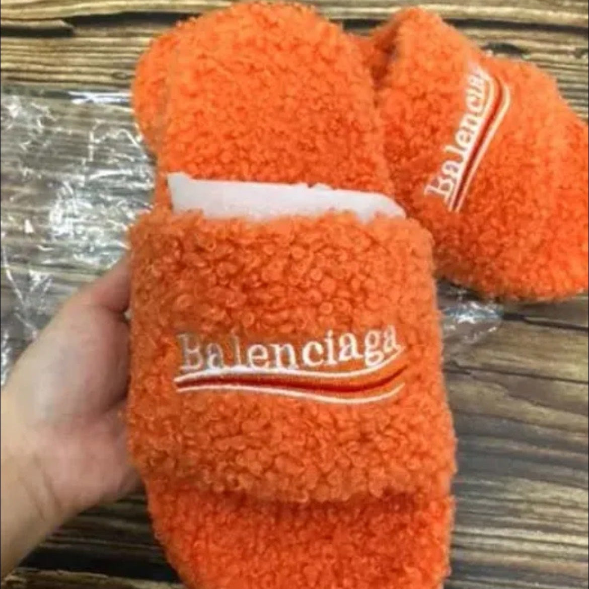 Balenciaga Fuzzy Slide Sandals