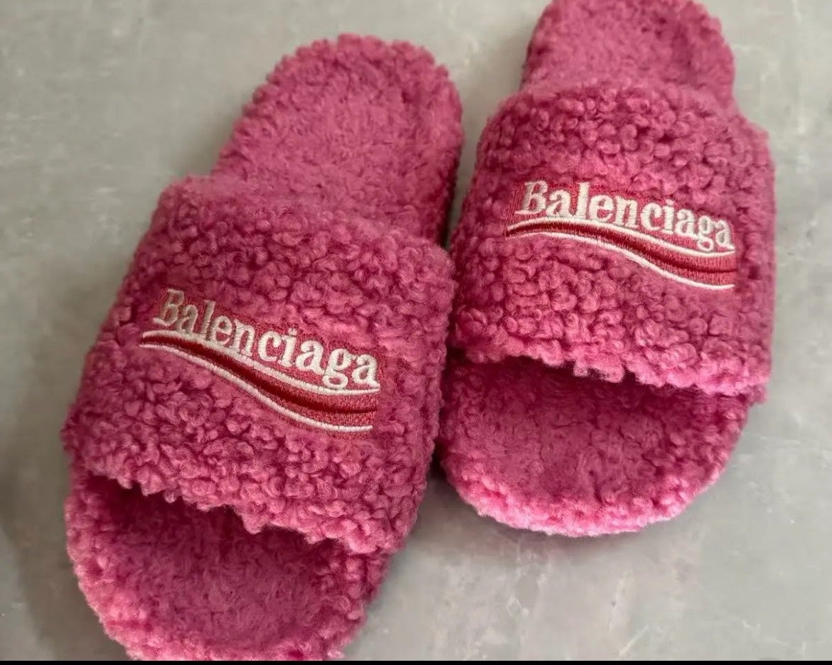 Balenciaga Fuzzy Slide Sandals