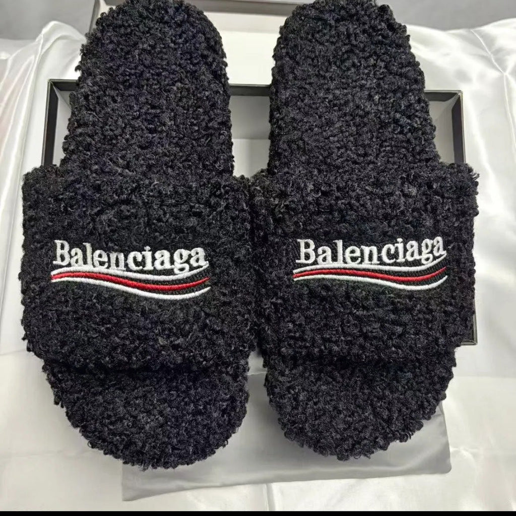 Balenciaga Fuzzy Slide Sandals