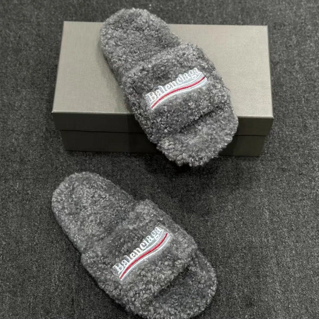 Balenciaga Fuzzy Slide Sandals