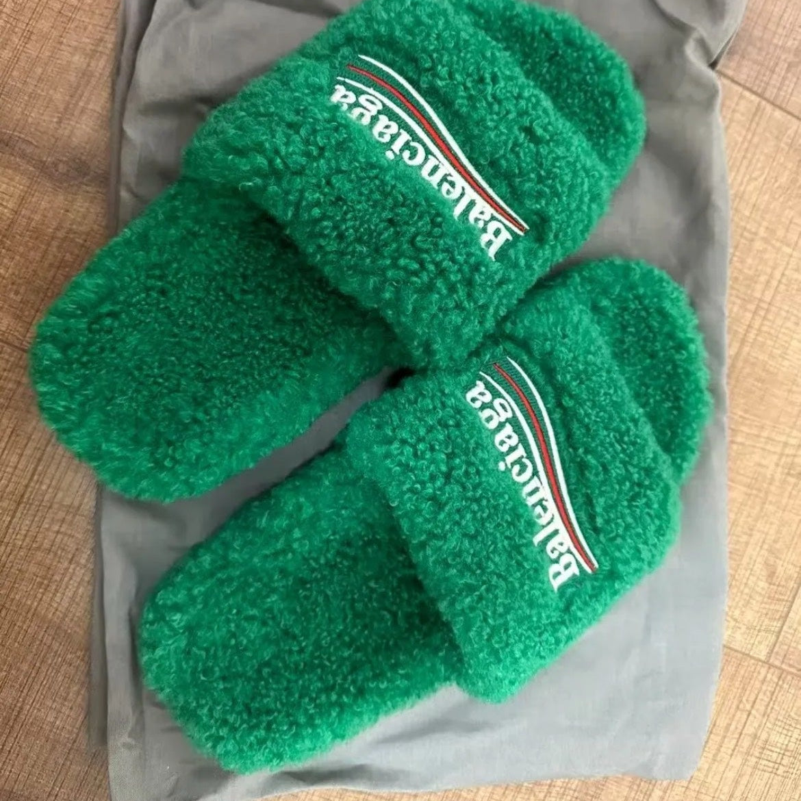 Balenciaga Fuzzy Slide Sandals