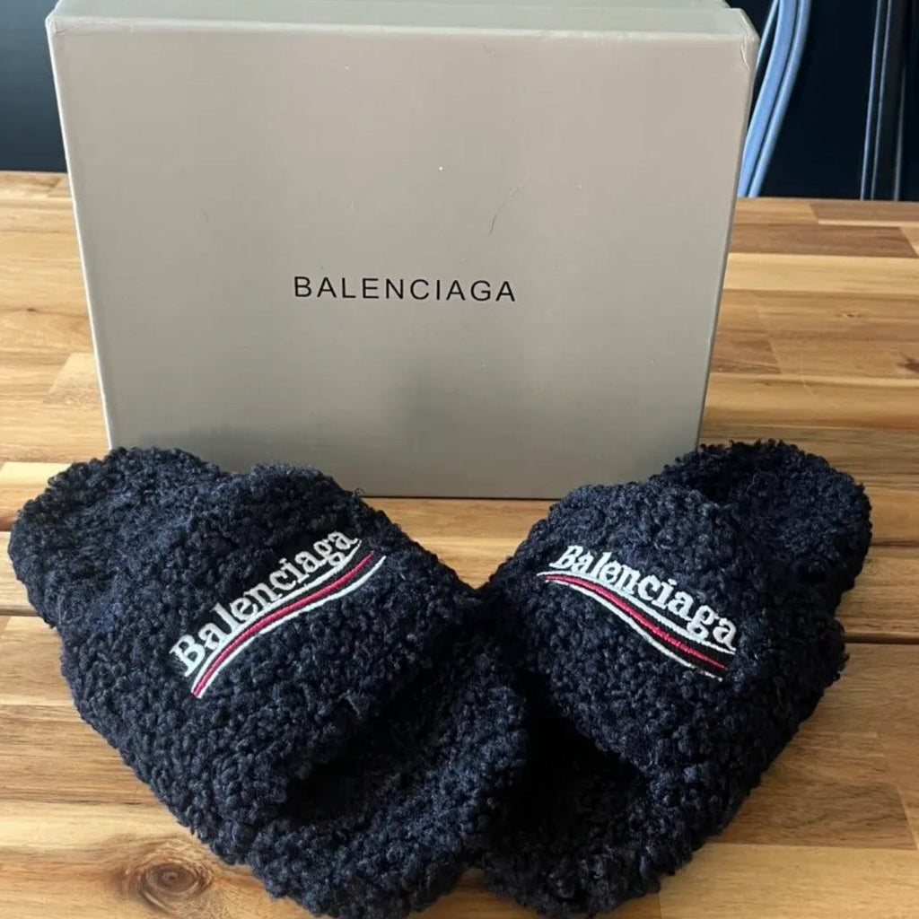 Balenciaga Fuzzy Slide Sandals