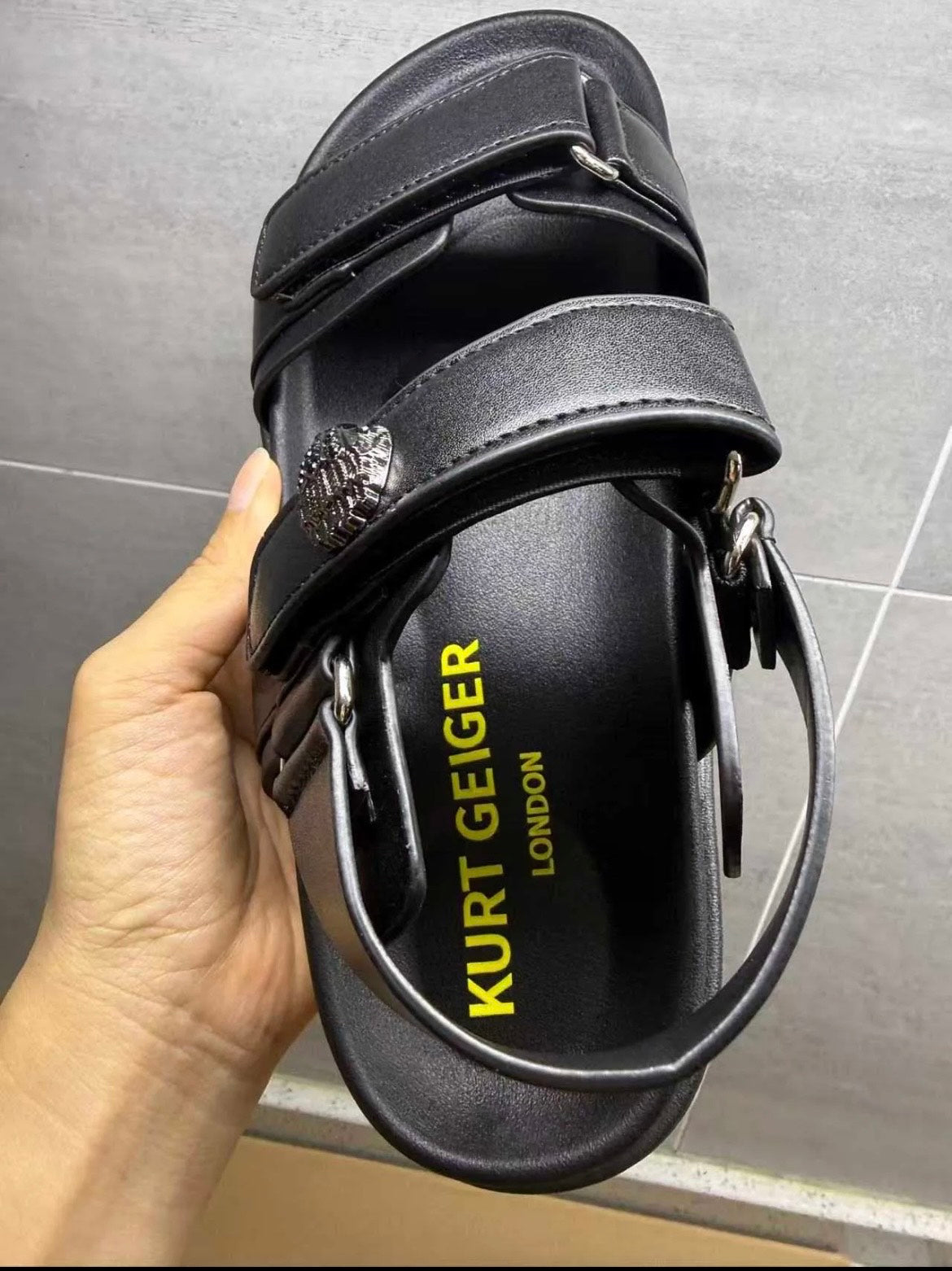 Kurt Geiger London rainbow metallic slides pair