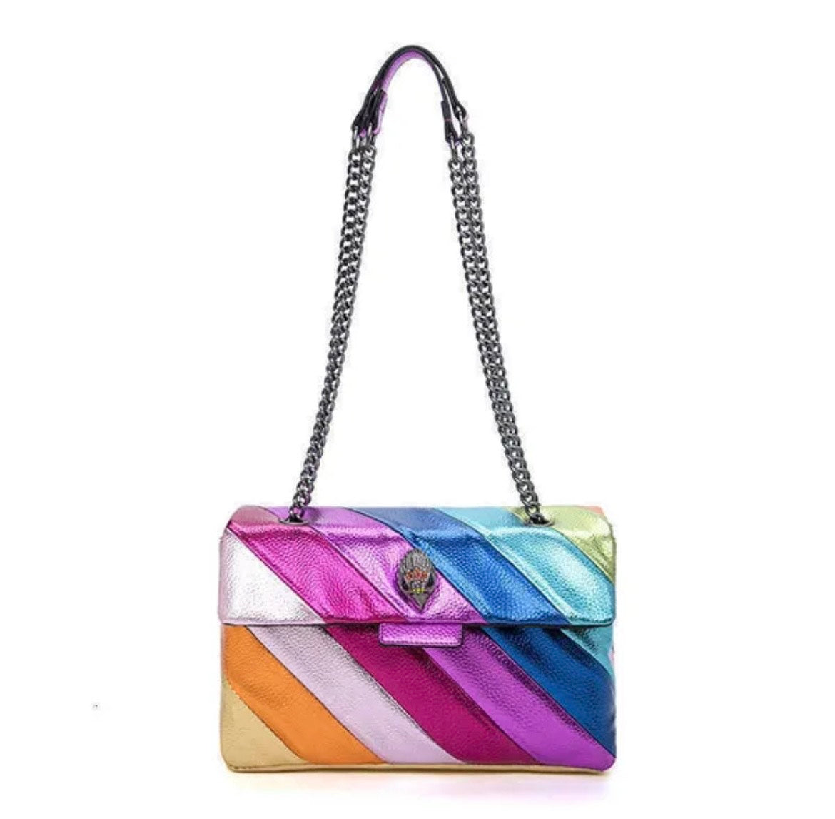 Kurt Geiger London rainbow metallic Kensington shoulder bag