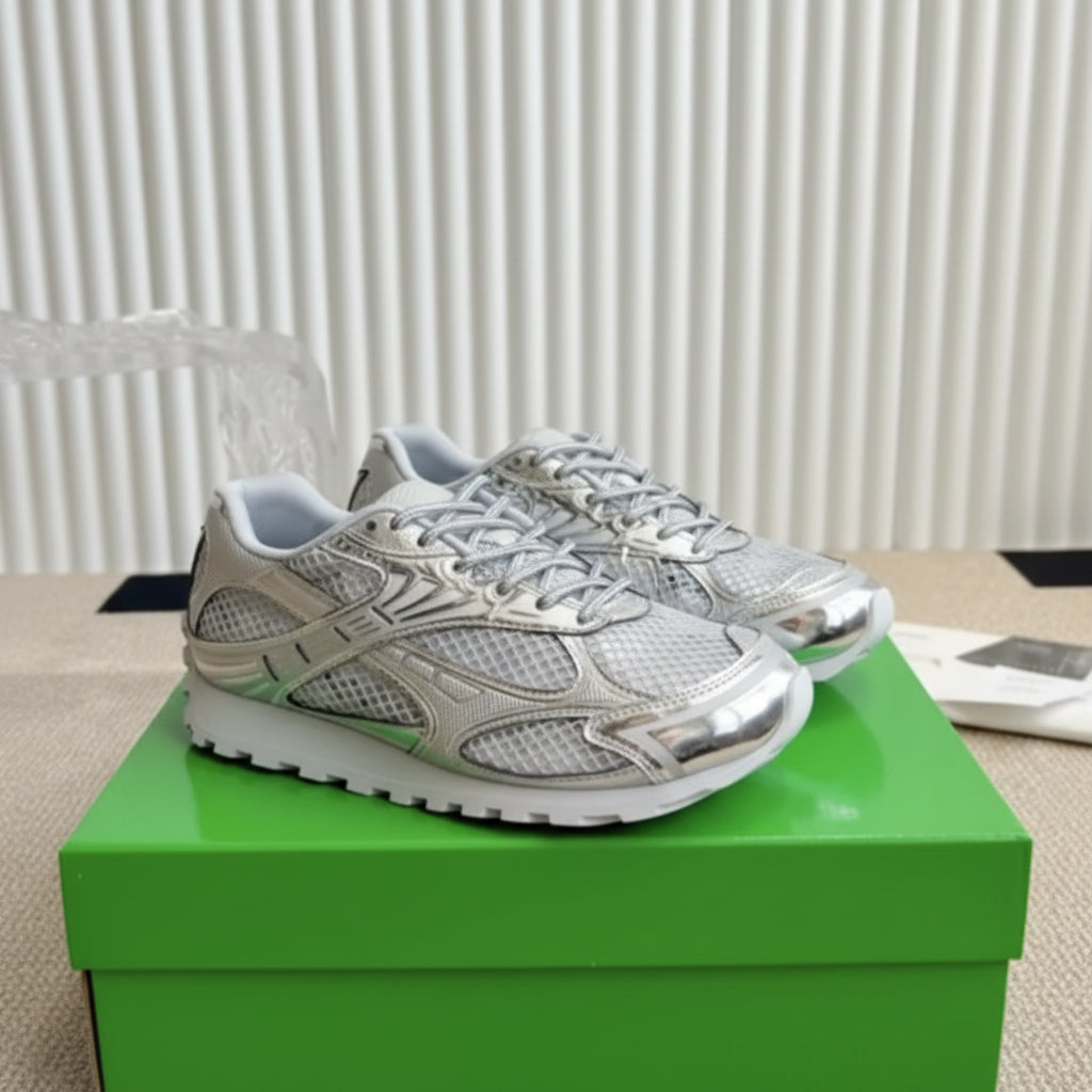 Bottega Veneta Orbit Sneakers - Silver White Sole