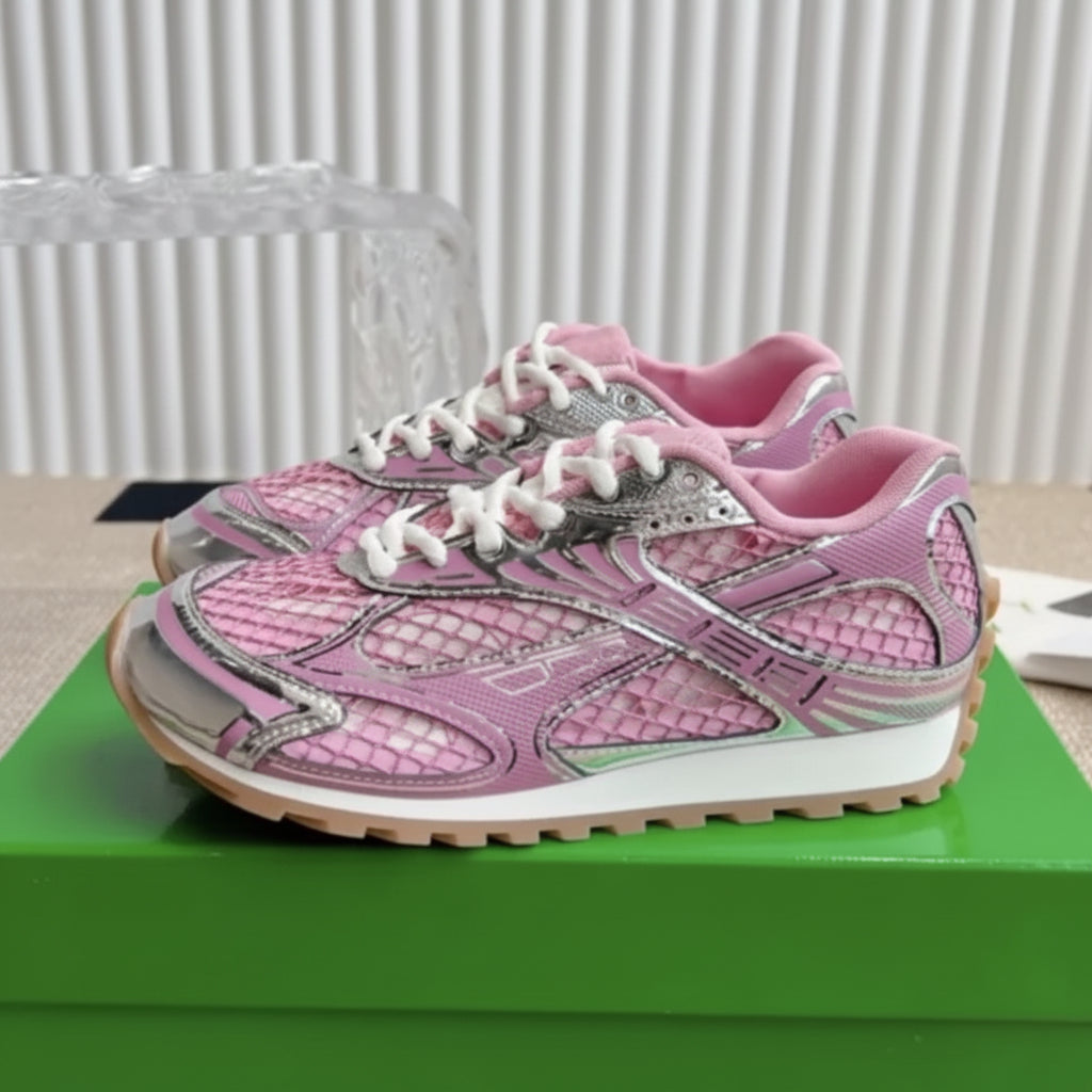 Bottega Veneta Orbit Sneakers - Pink Silver
