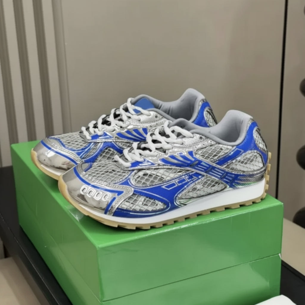 Bottega Veneta Orbit Sneakers - Blue Silver