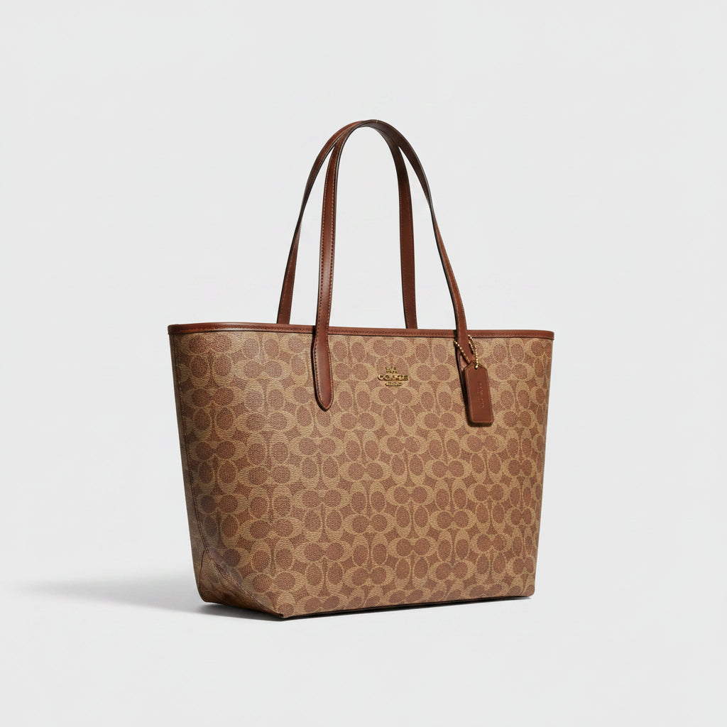 Coach Signature City Tote - Black/Brown