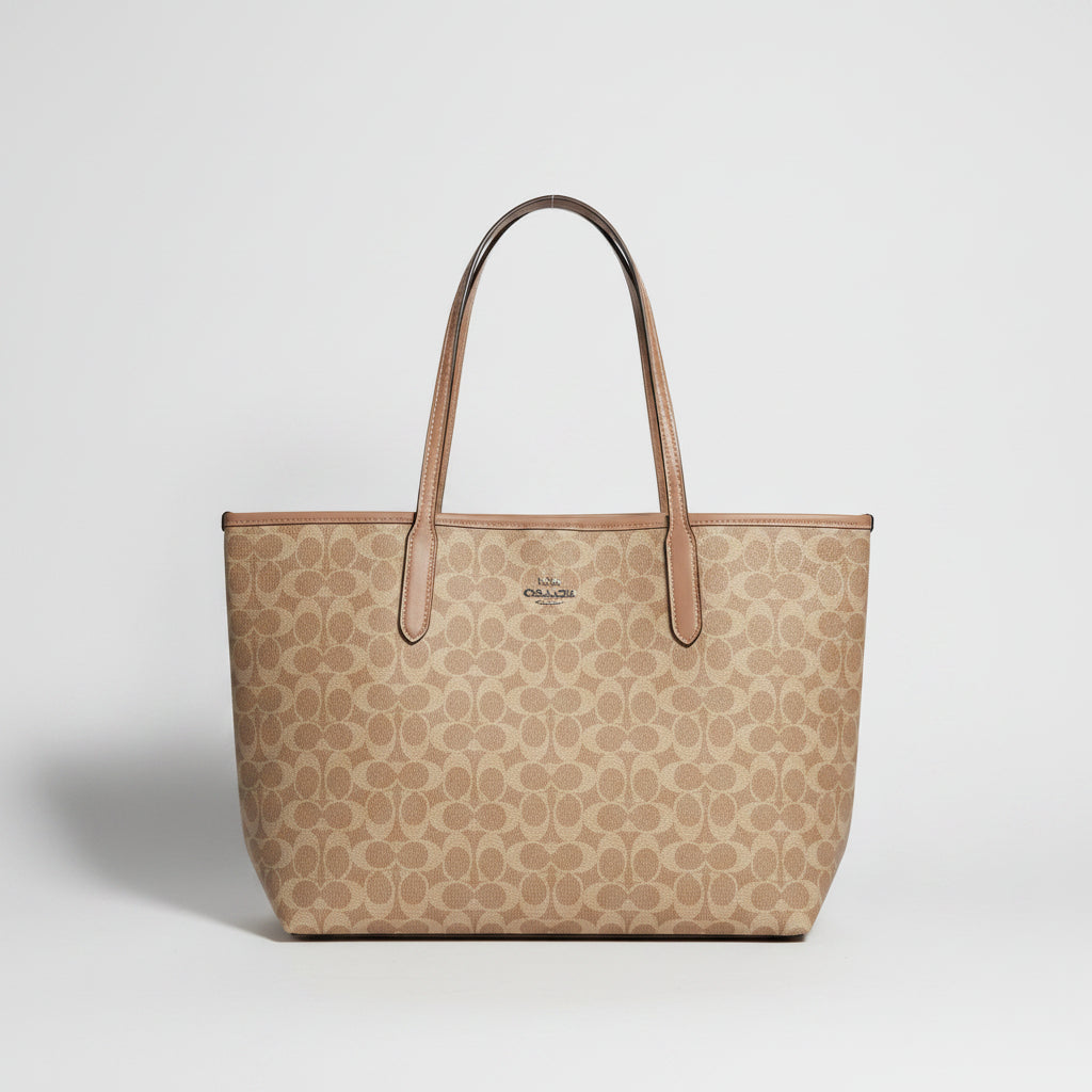 Coach Signature City Tote - Khaki/Chalk