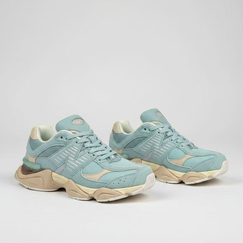 New Balance 9060 - Yellow/Brown colorway, rear view