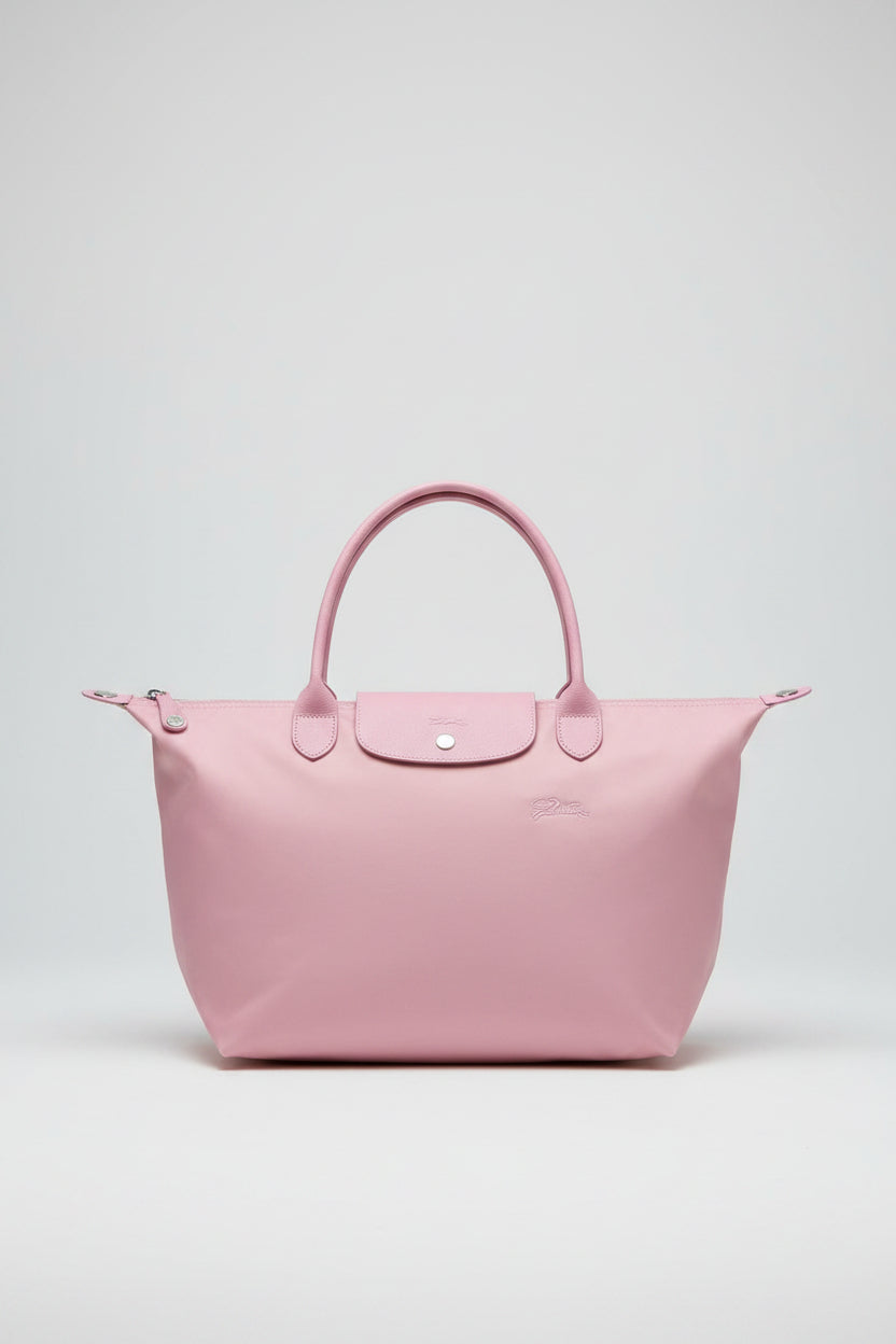 Longchamp Le Pliage gold logo charm