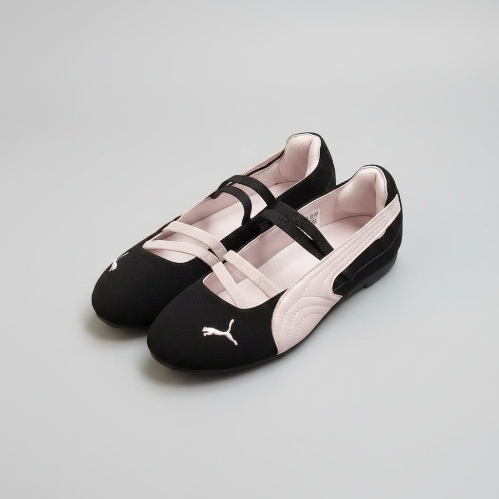Puma Ballet Flat Sneakers - Black/White