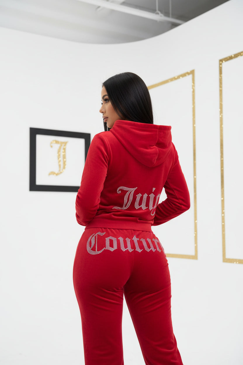 Juicy Couture red velour tracksuit