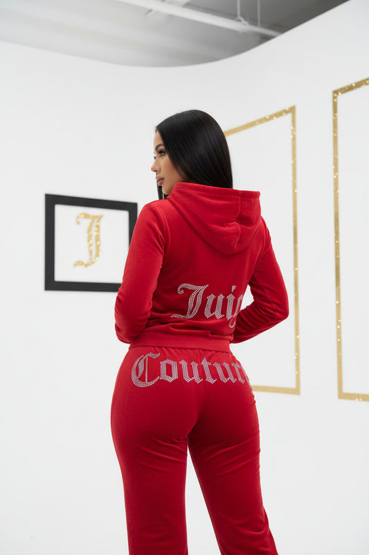 Juicy Couture red velour tracksuit