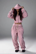 They Can't Be Us pink tracksuit set worn