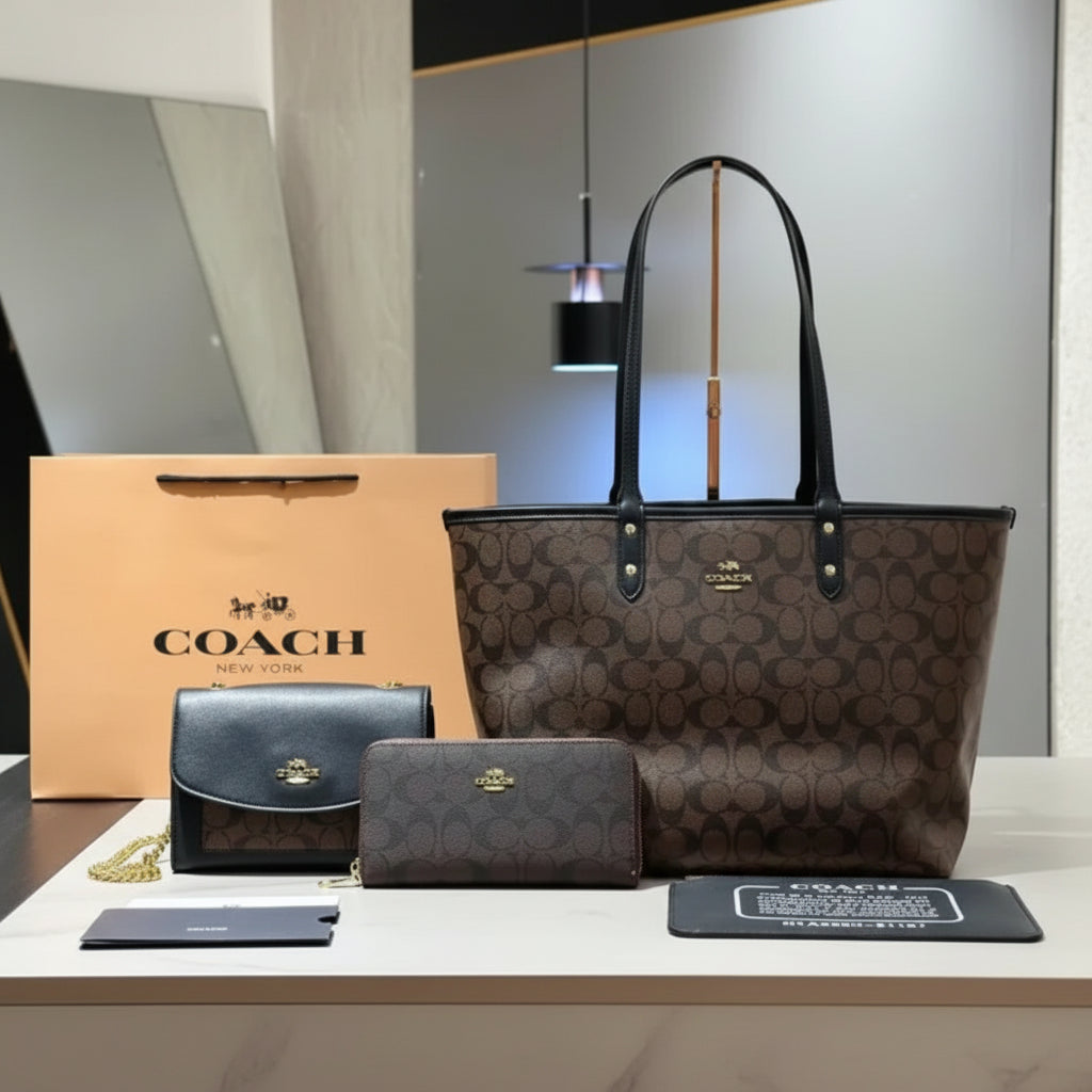Coach Signature Tote & Crossbody 3-Piece Set