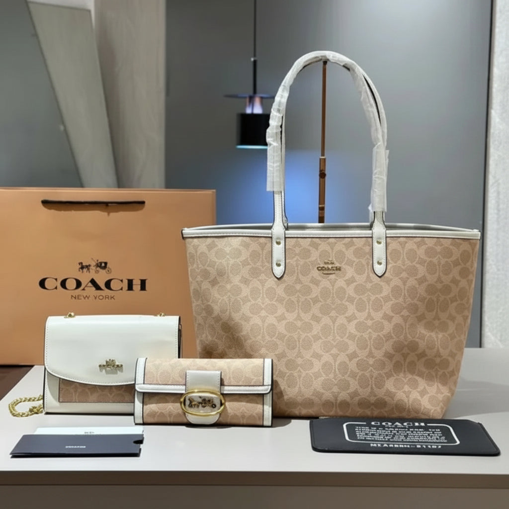 Coach Signature Tote & Crossbody 3-Piece Set