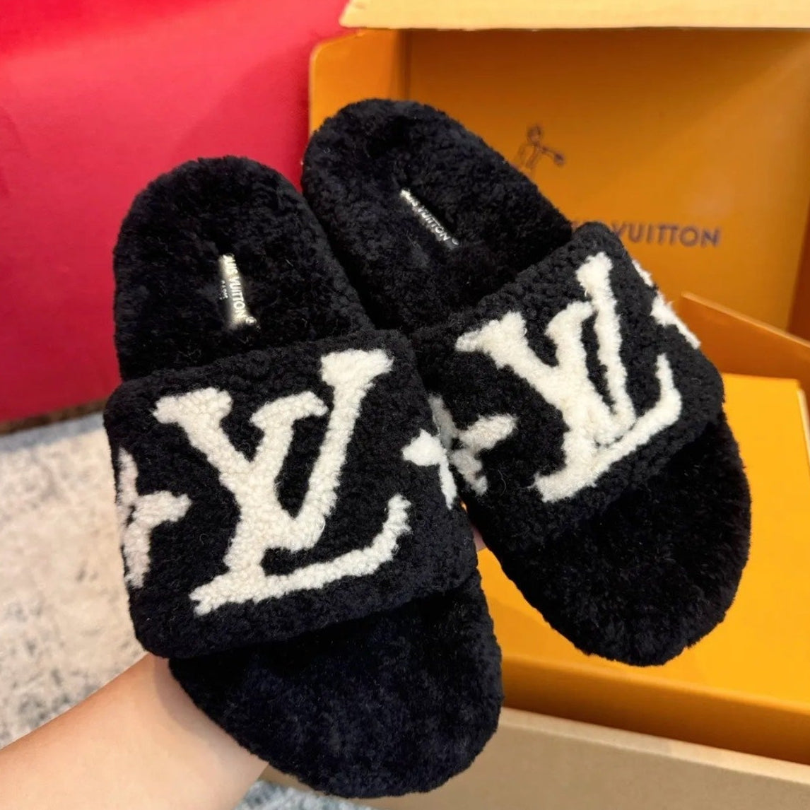 Louis Vuitton Plush Slippers
