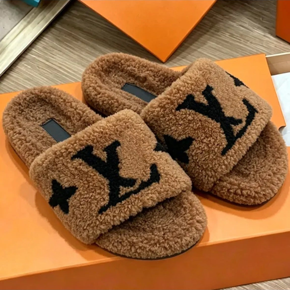 Louis Vuitton Plush Slippers