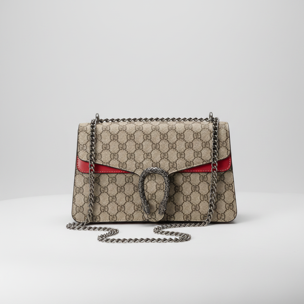 Gucci Monogram Snake Clasp Chain Bag