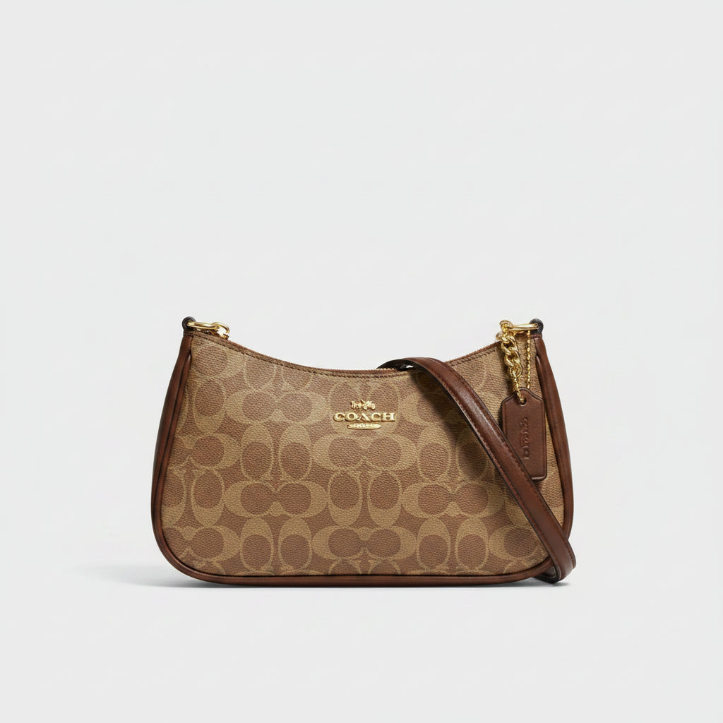 Coach Signature Canvas Top Handle Pouch